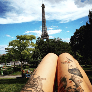 🕶🌲🌞 #leg #legtattoos #blackandgrey #color #piercing #riklee #illustrations  #paris #wild  