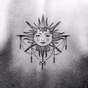 #sun #tattoo #blackandwhite #lines #back #girl 