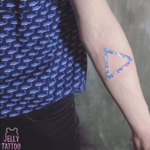 #jellytattoo @jelly_tattoo #studio #seoul - #triangle with #multi #color #pastels 