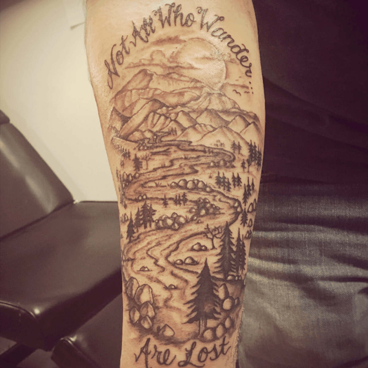 Tattoo uploaded by Jason Roche • Mt. Denali with a stream coming down ...