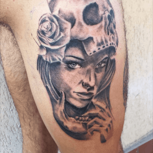 Chicano skull woman 