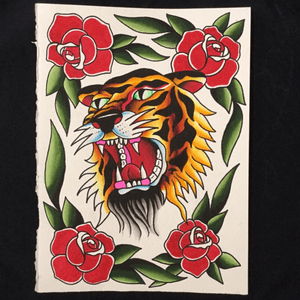 #tiger #roses #painting #lancewhitetattoos #tattooflash 
