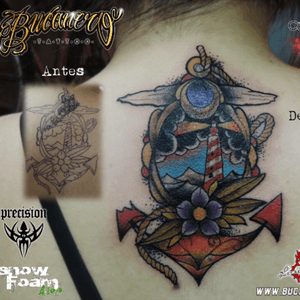 Cover up, design selected by the lady. #BucaneroTattooArtist #ViVeOlayaTattoo 
