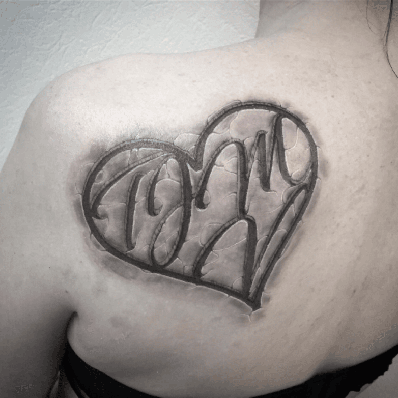 Heart tattoo with sons initials  Heart tattoo Beauty tattoos Tattoos