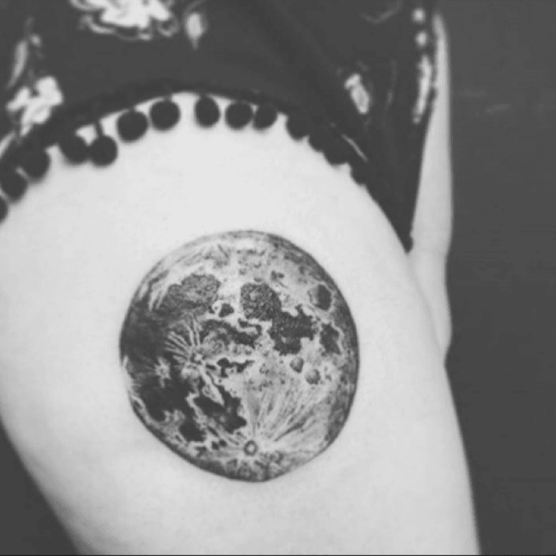 Black and white full moon tattoo   Moon tattoo Full moon tattoo Star  tattoos