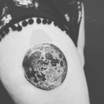 Black and white full moon tattoo