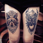 Wolf and deer tattoos #wolf #deer 
