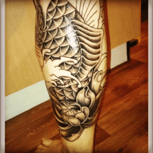 A bit of a koi going on to finish my "waterfall legend " Tattoo :) 
