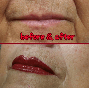 Brand new lips on my 70 year old mother (who swore she’d never get a tattoo)... now has 3!