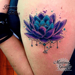 Lotus flower tattoo#tattoo #marianagroning #karmatattoo #cdmx #MexicoCity #watercolor #watercolortattoo #watercolortattooartist #lotus #lotusflower 