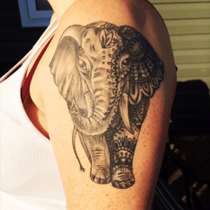 Getting more work done hopefully soon #elephant #elephanttattoo #tattoo