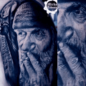 Old sailor #tattoo #ink #tattoodo #portrait #sea #blackandgrey 