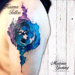 Watercolor yin yang tattoo #tattoo #tatuaje #tattooed #marianagroning #karmatattoo #mexico #cdmx #watercolor #watercolortattoo #colortattoo #flowertattoo #flower #flowers #skull #plants #craneo #tatuadora #mexicoDf 