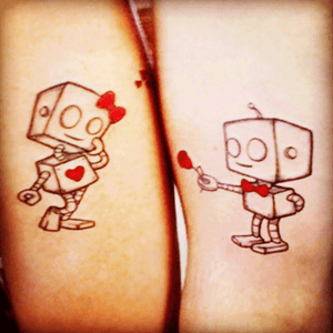 @megan_massacre i would LOVE two little robots holding hands for my two little boys! Bright, colorful and fun!!#megandreamtattoo 