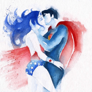 #wonderwoman #superman #superheroes #watercolor 
