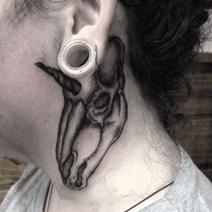  #Blackwork #dotwork #tattoo #pontilhismo #traditionaltattoo #tattoodo #tattoodoapp #unicorn #skull 