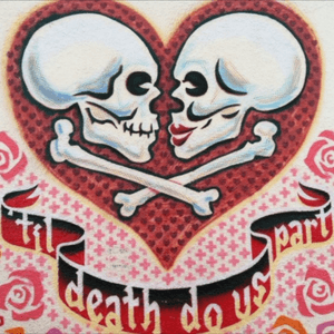 A mural in Austin, TX. #megandreamtattoo #skulls #roses 