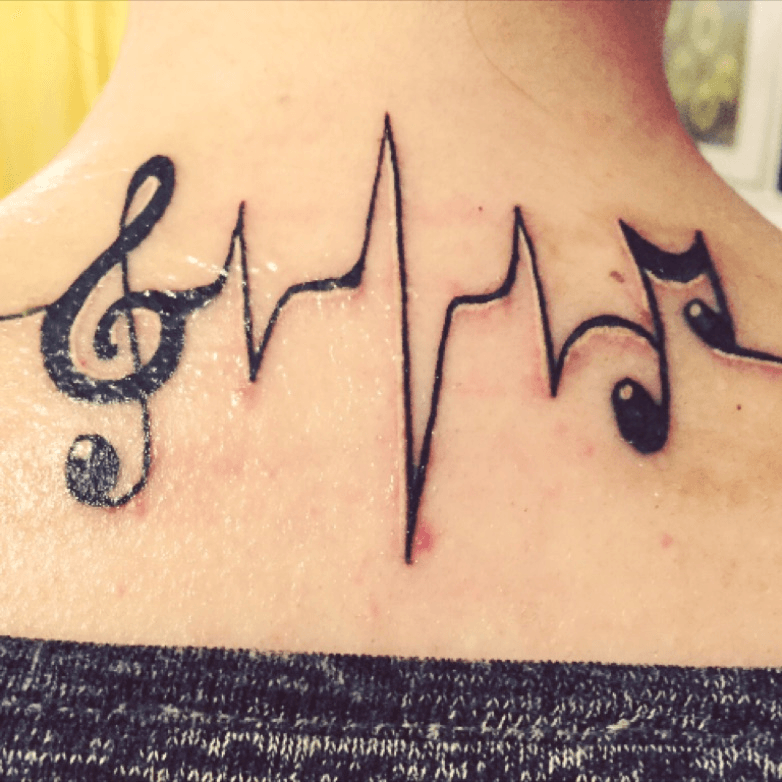 Tattoo uploaded by Vanessa • Nr. 7 #music #heartbeat #life • Tattoodo