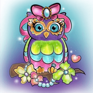 Owl surrounded by candy cup cakes stars etc.....