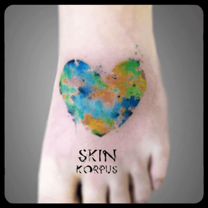  #watercolor #watercolortattoos #watercolortattoo #heart #hearttattoo made @ #absolutink by #skinkorpus #watercolorartist #tattooartist