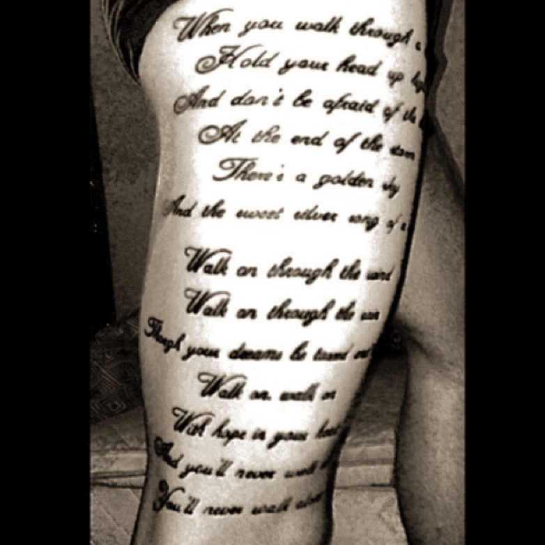 Tattoo Uploaded By Tobias Kirchert Larsen You Ll Never Walk Alone Ynwa Liverpool Youllneverwalkalone Tattoodo