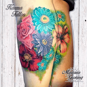 Realistic flowers tattoo, finished. Tatuaje de flores estilo realista, terminado.#tattoo #tatuaje #tattooed #marianagroning #karmatattoo #mexico #cdmx #watercolor #watercolortattoo #colortattoo #flowertattoo #flower #flowers #realistic #flores #realismo #realismoacolor #amazing #beatifull #tatuadora #mexicoDf 