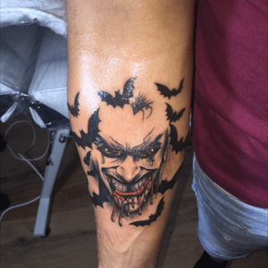#Joker #bats #tattoo #tattooed #arm #forearm 