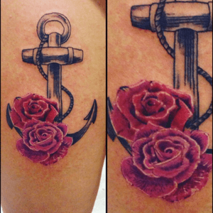 #tattoo #realism #ink #realisticroses #anchor #tattoer #colortatto 