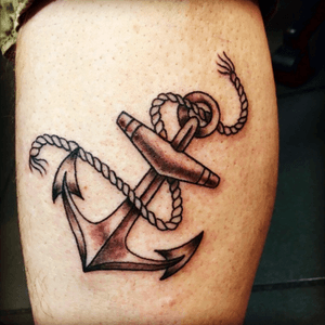 Tattoo done on my dad a while back #anchor #anchortattoo #traditional #tattoo 