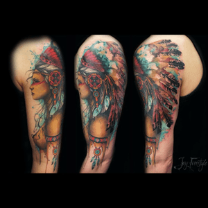 #NativeAmerican sleeve by by client Jay Freestyle out of Dermadonna Custom Tattoos (Amaterdam) ---------------------------------------------------------- "Give me a piece of your skin & I'll give you a part of my soul" Sponsored by @sorrymomtattoo @intenzetattooink #JayFreestyle #JayStyle #tattoo #art #WeAreSorryMom #aftercare #inkedmag #tattrx #tattoos_of_insta #tattoos_of_instagram #instatattoo  #intenzetattooink #watercolor #freehand #watercolortattoo #GoBigOrGoHome #tattooartist #MarketInk 