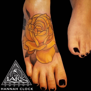 Tattoo by Lark Tattoo artist Hannah Clock.See more of Hannah's work: http://www.larktattoo.com/long-island-team-homepage/hannah-clock/#colortattoo #foot #foottattoo #rose #rosetattoo #yellowrose #yellowrosetattoo #femaletattooer #femaleartsit #femaletattooartist #tattoo #tattoos #tat #tats #tatts #tatted #tattedup #tattoist #tattooed #inked #inkedup #ink #tattoooftheday #amazingink #bodyart #tattooig #tattoosofinstagram #instatats  #larktattoo #larktattoos #larktattoowestbury #westbury #longisland #NY #NewYork #usa #art  #hannah #clock #hannahclock #hannahclocktattoo