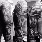 Finally its done #tattoo #maori #polynesiantattoo #polynesian #polynesiansleeve #blackandwhite 