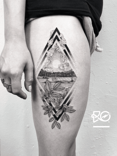 By RO. Robert Pavez • Beyond the Horizon ➖ Studio Zoi tattoo Stockholm 🇸🇪 • 2018 • #engraving #dotwork #etching #dot #linework #geometric #ro #blackwork #blackworktattoo #blackandgrey #black #tattoo #fineline