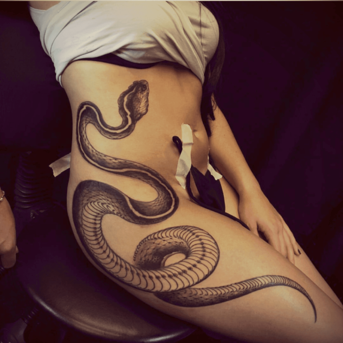 Hip Realism Snake tattoo at theYoucom