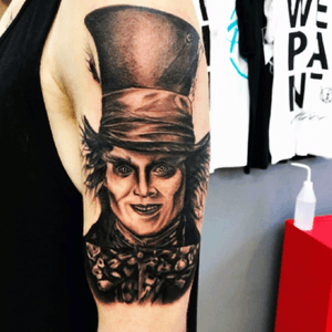 Just after i had it done, the mad hatter, tattoo was done by nik from wet paint