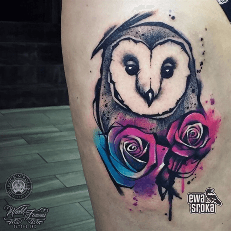 60 Owl Tattoo Design Ideas with Watercolor Dotwork and Linework Examples   TattooBlend
