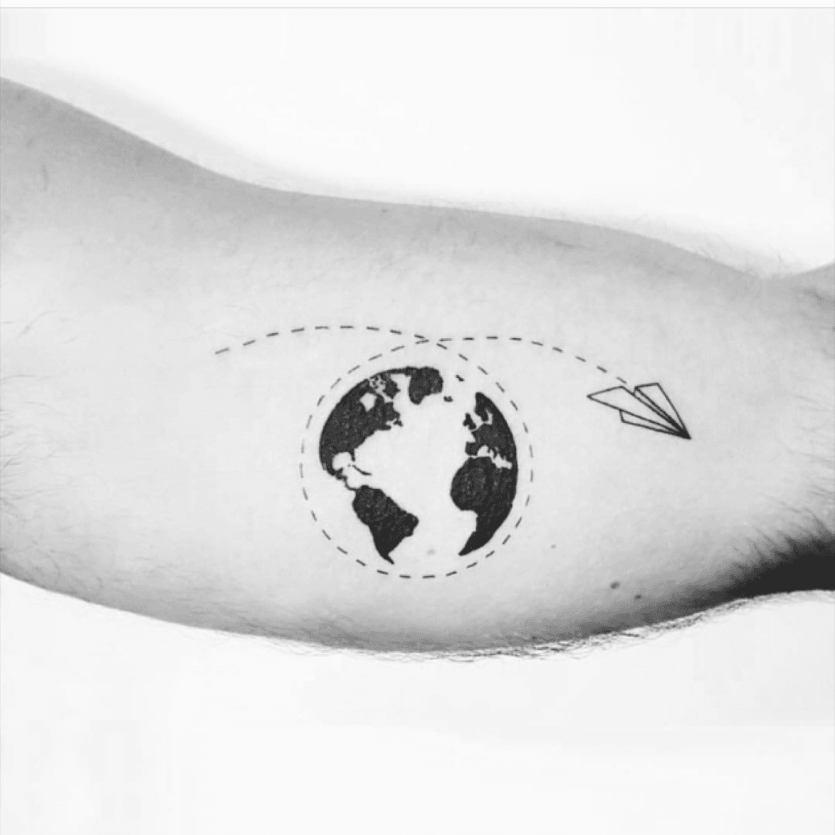 earth outline tattoo