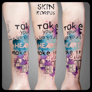 #abstract #watercolor #watercolortattoo #abstracttattoo #message made @ #absolutink by #skinkorpus #watercolorartist #tattooartist