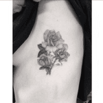 Beautifully done, dr woo! Perfect blackwork flower tattoo #drwoo #roses #delicate #flowers #blackwork #detail 