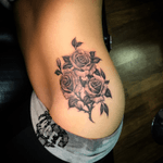 #blackandgrey #roses #hip #tattoo 