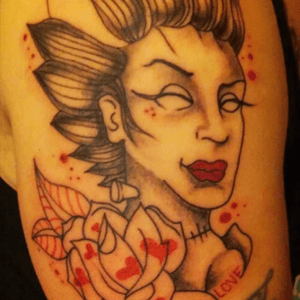 Tattoo by doscaras #brideoffrankenstein #tattoo #ink #mesatattoo #mesatattooartist #mesaarizona #chicanotattoo #latin #tattooartist 