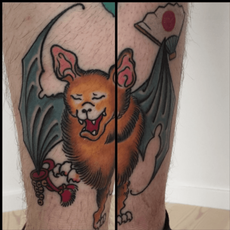 Japanese Bat Tattoo Idea  BlackInk AI