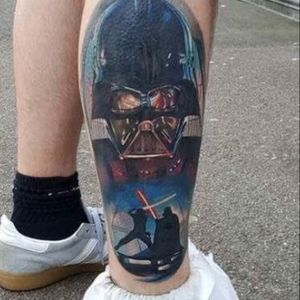 Latest Star Wars tattoo #starwars #starwarstattoo #starwarsfan #darthvader #darthvadertattoo #comicbook #tattoo #vader #spacetattoo #photorealism  #realism #lukeskywalker #lightsaber #sith 