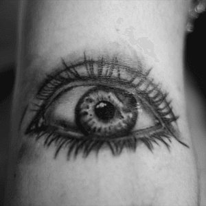First eye tattooed #bw #tattoo #arm #realistic #barcelona 