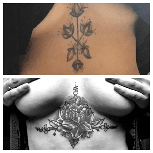 #sternumtattoo #coverup #flowers 