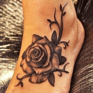Rose flower foot tattoo #foot #rose 