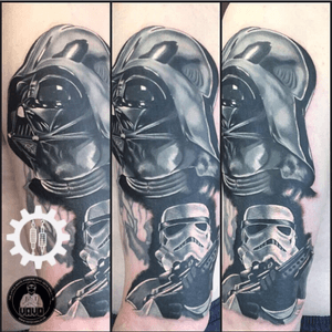 #starwars #coverup #tattoo #darthvader #stormtrooper #thevault #eastlooe #cornwall #starwarstattoo 