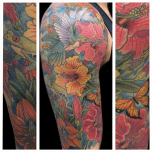 Tattoo by Lark Tattoo artist/owner Bruce Kaplan. #color #colorful #frog #animal #bird #hummingbirdtattoo #flower #flowers #butterfly #insect #brucekaplan #owner #artist #ownerartist #artistowner #LarkTattoo #LarkTattooWestbury #NY #BestOfLongIsland #VotedBestOfLongIsland #BestOfNYC #VotedBestOfNYC #VotedNumber1 #LongIsland #LongIslandNY #NewYork #NYC #TattoosEvenMomWouldLove  #NassauCounty #tattoo #tattoos #tat #tats #tatts #tatted #tattedup #tattoist #tattooed #tattoooftheday #inked #inkedup #ink #tattoooftheday #amazingink #bodyart