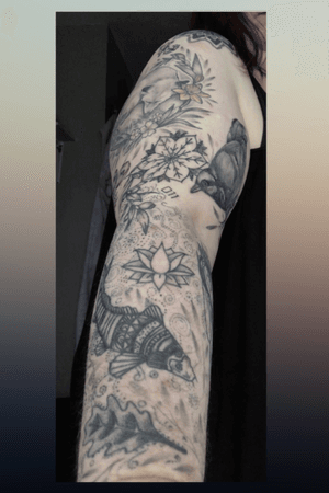 Sleeve in progress - all nature based