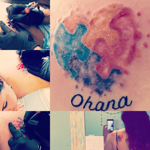 For the love of siblings❤️ #ohana #watercolortattoo #puzzlepiece 